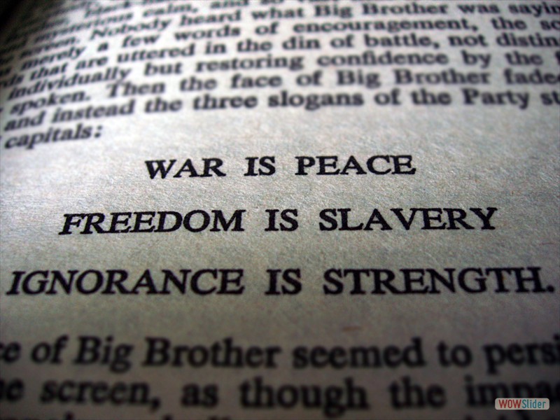 War is peace - Freedom is Slavery - Ignorance is strength